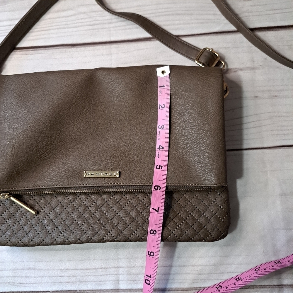Rampage Fold Over Adjustable Crossbody Bag With Detachable Quilted Look Pouch - Picture 5 of 16